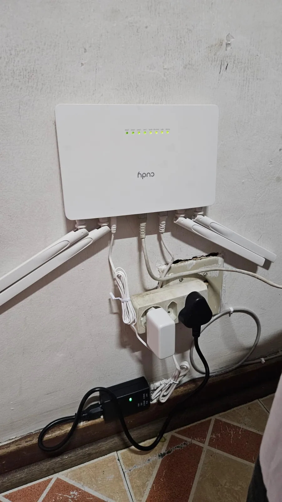 A completed customer router installation